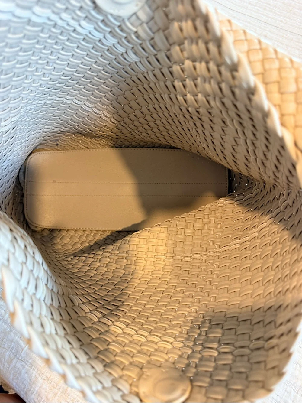 Woven Hobo Tote Bag - Cream